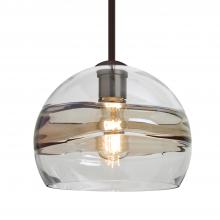 Besa Lighting 1TT-SPIR10SC-EDIL-BR - Besa Spirit 10 Pendant, Smoke/Clear, Bronze Finish, 1x8W LED Filament