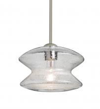 Besa Lighting 1TT-ZENCL-SN - Besa, Zen Stem Pendant , Clear Bubble, Satin Nickel Finish, 1x60W Medium Base