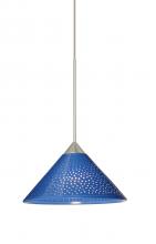 Besa Lighting 1XC-282484-LED-SN - Besa Pendant Kona Satin Nickel Blue Starpoint 1x5W LED