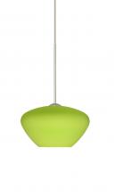 Besa Lighting 1XC-541035-LED-SN - Besa Pendant Peri Satin Nickel Chartreuse 1x5W LED