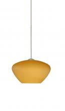 Besa Lighting 1XC-541080-LED-SN - Besa Pendant Peri Satin Nickel Amber Matte 1x5W LED