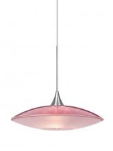 Besa Lighting 1XC-6294RD-SN - Besa Pendant Spazio Satin Nickel Red/Frost 1x50W Halogen