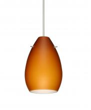 Besa Lighting 1XT-171380-SN - Besa Pendant Pera 6 Satin Nickel Amber Matte 1x50W Halogen