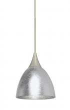 Besa Lighting 1XT-1758SF-SN - Besa Divi Pendant, Silver Foil, Satin Nickel, 1x50W Halogen