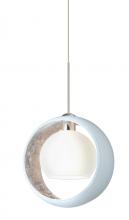 Besa Lighting 1XT-4293SF-LED-SN - Besa Pendant Pogo Satin Nickel White/Inner Silver 1x5W LED