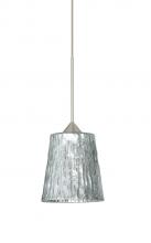 Besa Lighting 1XT-5125SF-LED-SN - Besa Pendant Nico 4 Satin Nickel Stone Silver Foil 1x5W LED