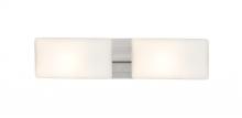 Besa Lighting 2WT-888607-SN - Besa, Lido Vanity, Opal Matte, Satin Nickel Finish, 2x60W Medium Base