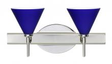 Besa Lighting 2SW-5121CM-CR - Besa Wall Kani Chrome Cobalt Blue Matte 2x40W G9