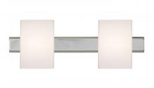 Besa Lighting 2SW-TITO07-CR - Besa, Tito Vanity, Opal Matte, Chrome Finish, 2x40W Halogen