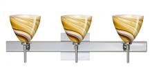 Besa Lighting 3SW-1779HN-LED-CR-SQ - Besa Wall With SQ Canopy Mia Chrome Honey 3x5W LED