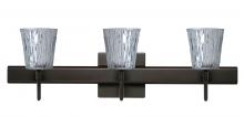 Besa Lighting 3SW-5125SF-BR-SQ - Besa Wall With SQ Canopy Nico 4 Bronze Stone Silver Foil 3x40W G9