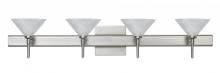 Besa Lighting 4SW-117652-SN-SQ - Besa Wall With SQ Canopy Kona Satin Nickel Marble 4x40W G9