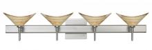 Besa Lighting 4SW-191383-SN-SQ - Besa Wall With SQ Canopy Hoppi Satin Nickel Mocha 4x40W G9