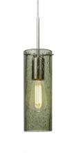 Besa Lighting J-JUNI10MS-EDIL-SN - Besa, Juni 10 Pendant For Multiport Canopy, Moss Bubble, Satin Nickel, 1x4W LED Filam