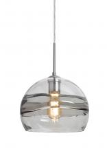 Besa Lighting J-SPIR10SC-EDIL-SN - Besa Spirit 10 Pendant For Multiport Canopy, Smoke/Clear, Satin Nickel Finish, 1x8W L