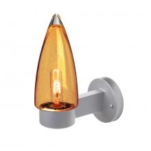 Besa Lighting SULUAM-WALL-EDIL-SL - Sulu Outdoor Sconce, Amber Bubble, Silver Finish, 1x5W LED Filament