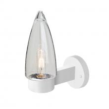 Besa Lighting SULUCL-WALL-WH - Sulu Outdoor Sconce, Clear Bubble, White Finish, 1x60W Medium Base