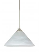 Besa Lighting X-117652-SN-L - Besa Pendant For Multiport Canopy Kona Satin Nickel Marble 1x50W Halogen, 15Ft. Cord