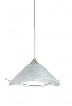 Besa Lighting X-181304-SN - Besa Pendant For Multport Canopy Hoppi Satin Nickel Marble/Clear 1x50W Halogen