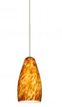 Besa Lighting X-719818-SN - Besa Pendant For Multiport Canopy Karli Satin Nickel Amber Cloud 1x50W Halogen