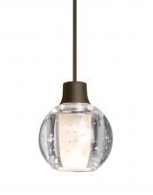 Besa Lighting X-BOCA3BB-BR-L - Besa, Boca 3 Cord Pendant For Multiport Canopies, Clear Bubble, Bronze Finish, 1x35W