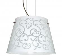 Besa Lighting 1KV-4394WD-BR - Besa Pendant Amelia 18 Bronze White Damask 3x100W A19