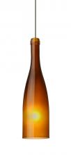 Besa Lighting 1XT-1684AF-LED-BR - Besa Pendant Botella 10 Bronze Amber Frost 1x5W LED