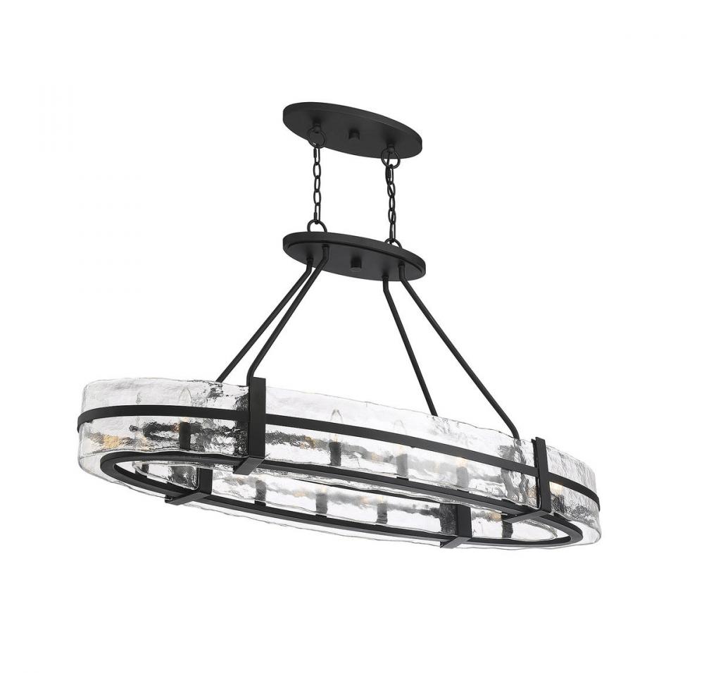 Hudson 10-Light Oval Chandelier in Matte Black