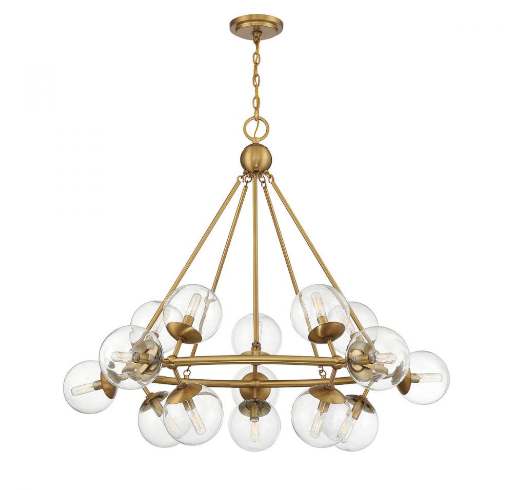 Orion 15-Light Chandelier in Warm Brass