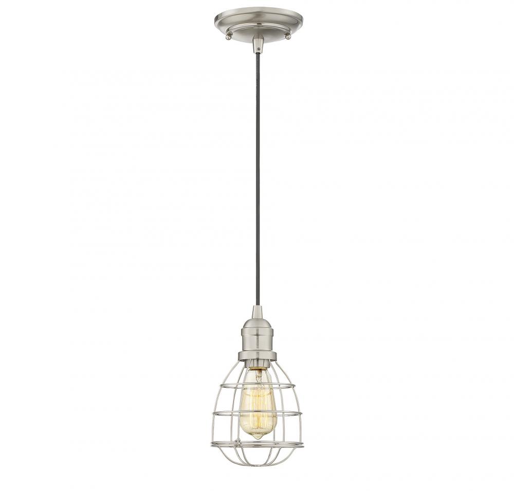 Vintage 1-Light Mini-Pendant in Satin Nickel