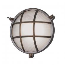 Norwell 1102-BR-FR - Mariner Round Outdoor Wall Light - Bronze With Frosted Glass