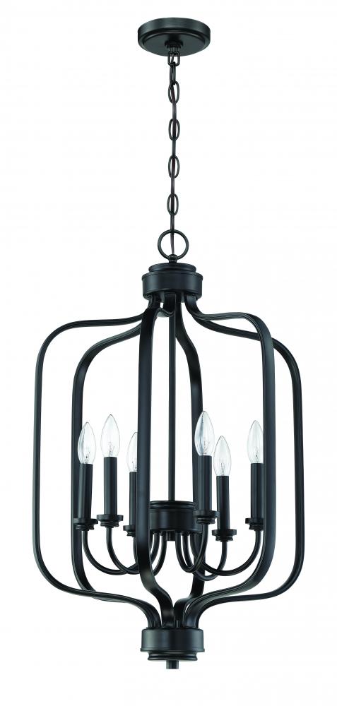 Bolden 6 Light Foyer in Flat Black