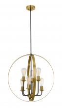 Craftmade 50336-FBSB - Randolph 6 Light Foyer in Flat Black/Satin Brass