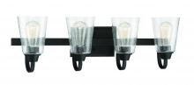 Craftmade 41904-ESP-CS - Grace 4 Light Vanity in Espresso (Clear Seeded Glass)