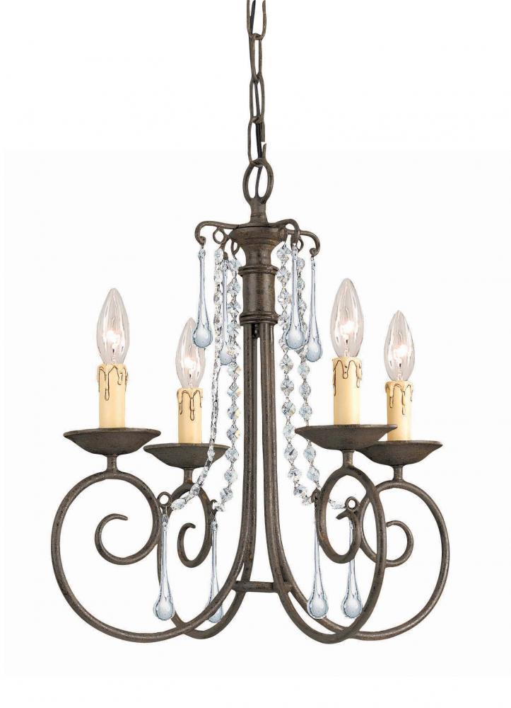 Crystorama Soho 4 Light Clear Crystal Mini Chandelier