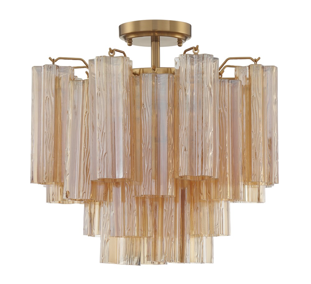 Addis 4 Light Aged Brass Semi Flush Mount