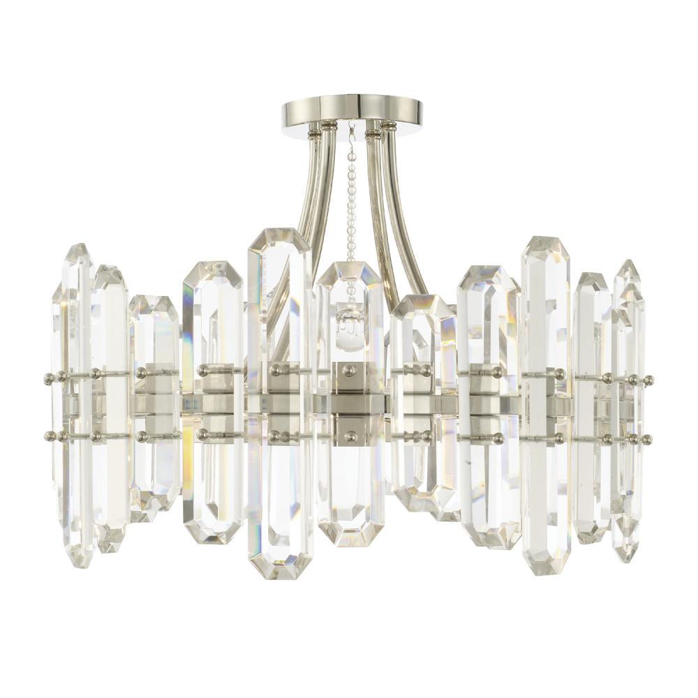 Bolton 4 Light Polished Nickel Semi Flush Mount