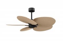 Matthews Fan Company AKTP-BK-LM - Alessandra Tropical 5-blade ceiling fan in Matte Black and Light Maple blades.