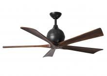 Matthews Fan Company IR5-BK-WA-52 - Irene-5 five-blade paddle fan in Matte Black finish with 52" solid walnut tone blades.