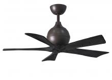 Matthews Fan Company IR5-TB-BK-42 - Irene-5 five-blade paddle fan in Textured Bronze finish with 42" solid matte black wood blades