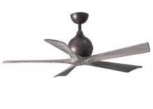 Matthews Fan Company IR5-TB-BW-52 - Irene-5 five-blade paddle fan in Textured Bronze finish with 52" solid barn wood tone blades.