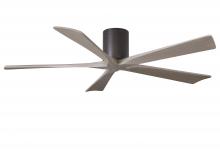 Matthews Fan Company IR5H-TB-GA-60 - Irene-5H three-blade flush mount paddle fan in Textured Bronze finish with 60” Gray Ash tone bla