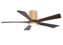 Matthews Fan Company IR5HLK-LM-WA-52 - IR5HLK five-blade flush mount paddle fan in Light Maple finish with 52” solid Walnut  blades and