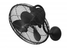 Matthews Fan Company LL-BK - Laura 90° oscillating 3-speed wall fan in matte black  finish.