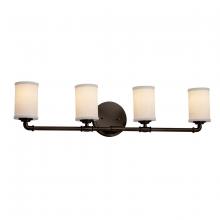 Justice Design Group FAB-8464-10-WHTE-DBRZ - Bronx 4-Light Bath Bar