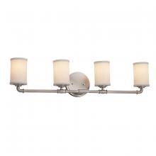 Justice Design Group FAB-8464-10-WHTE-NCKL - Bronx 4-Light Bath Bar