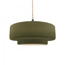 Justice Design Group CER-6543-MGRN-MBLK-BEIG-TWST - Medium Tier 1-Light Pendant