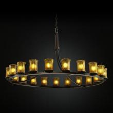 Justice Design Group GLA-8716-16-WTFR-MBLK - Dakota 21-Light 1-Tier Ring Chandelier