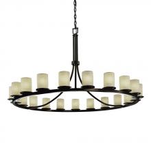 Justice Design Group POR-8716-10-WFAL-MBLK - Dakota 21-Light 1-Tier Ring Chandelier