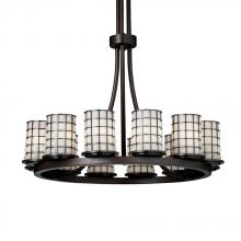 Justice Design Group WGL-8763-10-SWCB-MBLK - Dakota 12-Light Ring Chandelier (Tall)